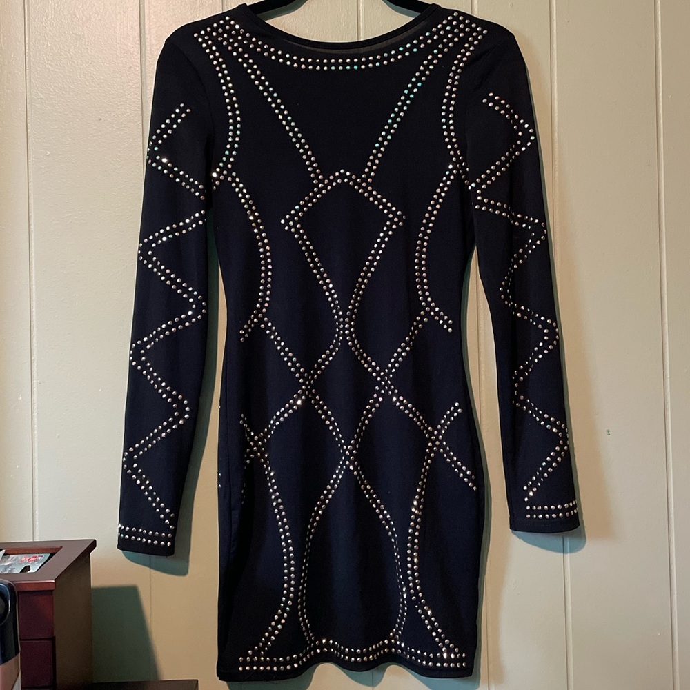 Black homecoming dress with gold